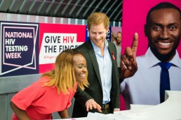 Prince Harry visits the THT pop-up in Hackney for HIV Testing Week