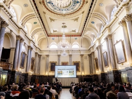 Academic conference photographer covering the BMVC 2025 at Cutlers' Hall, Sheffield. Marc Pollefeys delivering a keynote