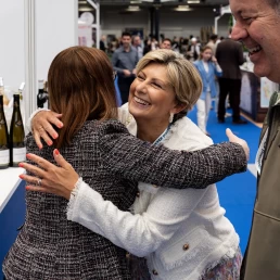 London Wine Fair 2026 attendee hug